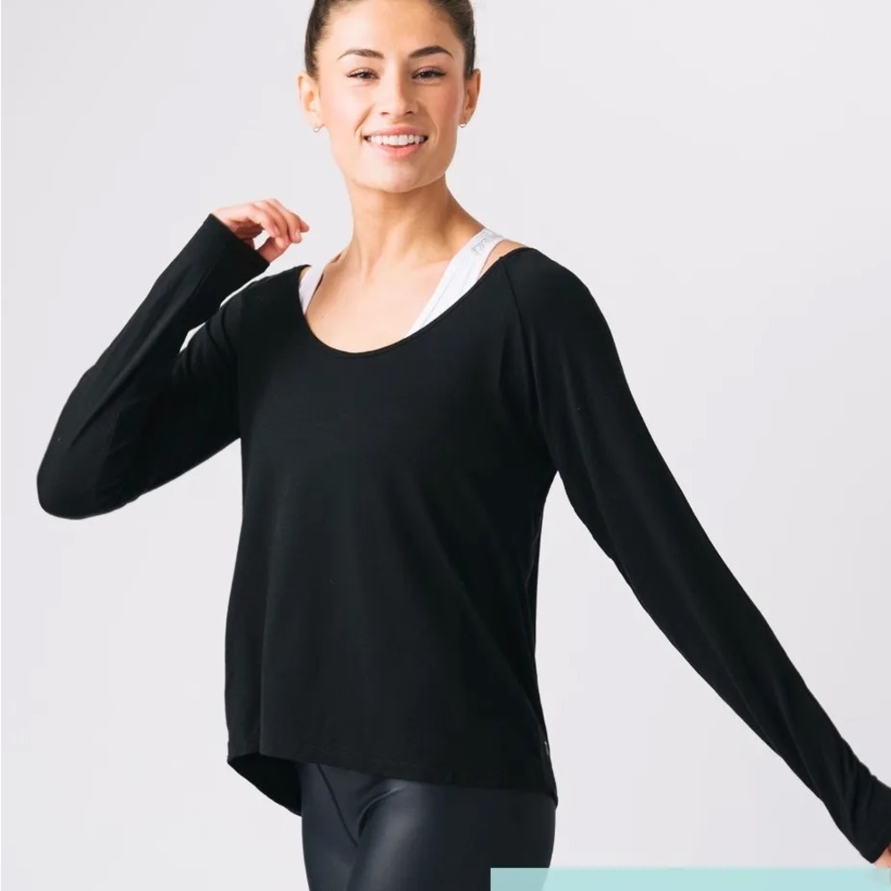 Classic Black Namaste Long Sleeve Women's Tee